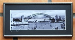 Framed Art Panoramic Photography Sydney Harbour Opera House Bridge VINTAGE 90s