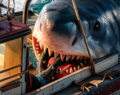 Jaws 70s Great White Shark Horror Night Movie Metal Sign Wall Art 14″ x 11″