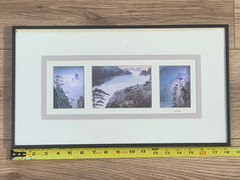 Soman Lo Hand Signed Huangshan Mountain Photo Triptych Framed Display