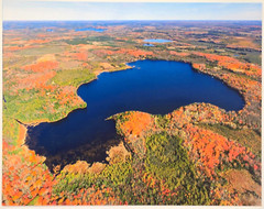 Stella Lake, Starks, Wisconsin (Oneida Co.) Overhead Photograph. Frame Optional.