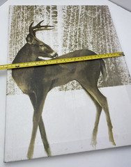 Deer In Snow Forest Print Art Picture Farmhouse Decor New Animal