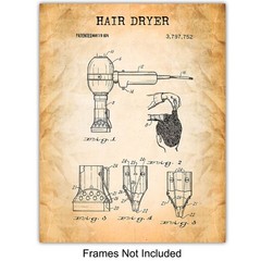 Beauty Salon Patent Art Prints – Vintage Wall Art Poster Set – Chic Rustic Ho…