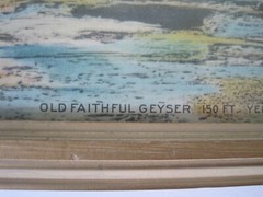 Old Faithful Geyser Yellowstone Colored Photo Antique Or Vintage Frame 13″ x 18″