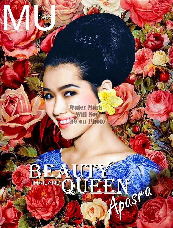 Miss Universe 1965 – Apasra Hongsakula-from Thailand-Press Photos #1-6 (8″X10″)