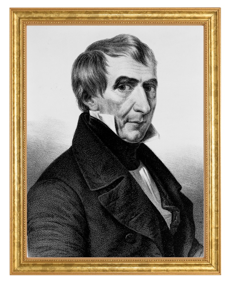 William Henry Harrison Photograph in a Aged Gold Frame