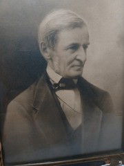 Rare Antique 1900s Ralph Waldo Emerson Portrait Photograph Framed Print 8.25×10″