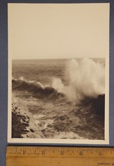 Antique Original Sepia Photograph Seascape Ocean Waves Santa Cruz, California