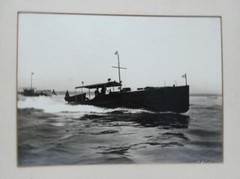Vtg Signed Morris Rosenfeld Framed Motor Boat Framed Marine Vessel Photograph