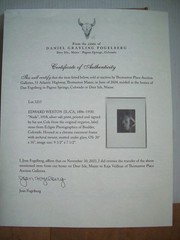 Edward Cole Weston 1918 Photograph Print Owned by Artist Dan Fogelberg W/ COA