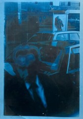 KNIGHT AUSTRALIAN LARGE PHOTOGRAPH MODERN «STREET SCENE BLUE» 1990