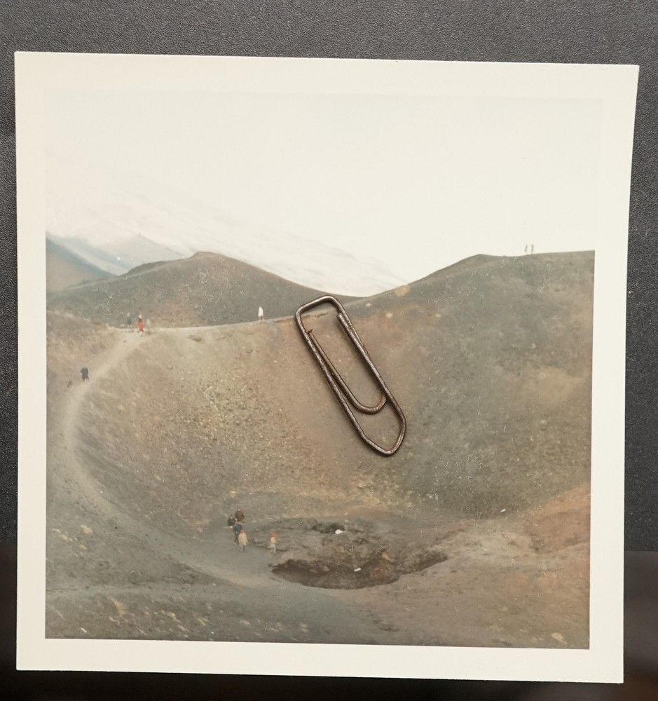 Photo View 1966 Etna Sicily Italy Color Volcano Landscape Picture Crater Old