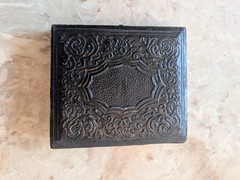 Antique Daguerreotype photograph case 19th century Velvet Interior Lining