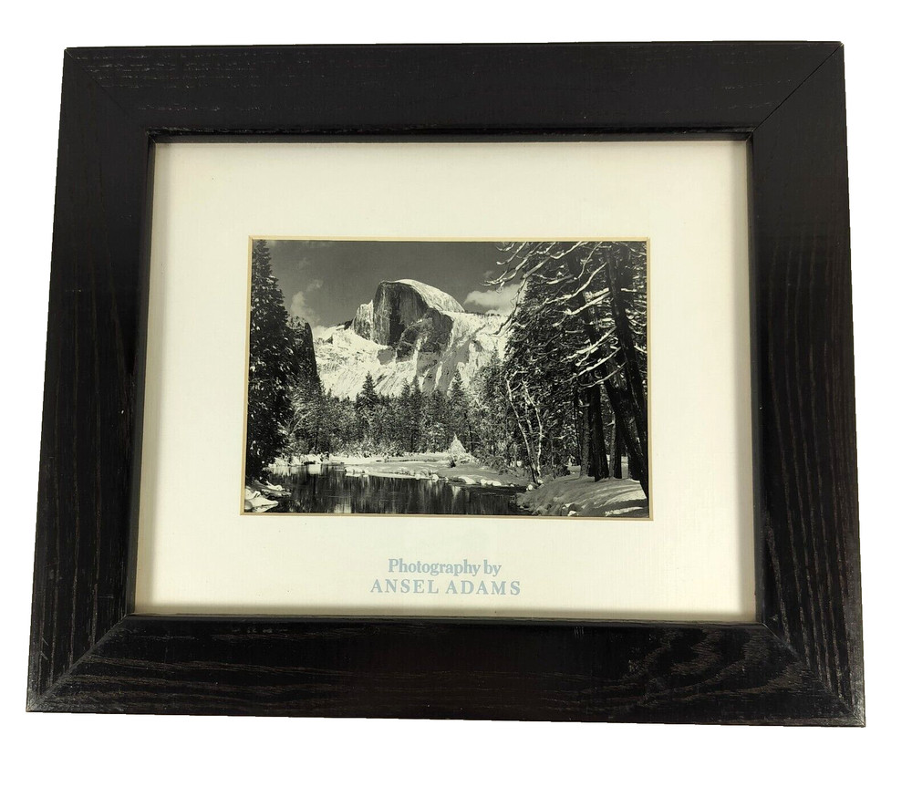 VTG Ansel Adams Photography Half Dome Yosemite National Park Painted Oak Frame