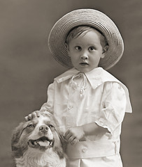 A Boy and His Dog – 1900s Photo Print by George A. Locke – Phillipsburg, KS