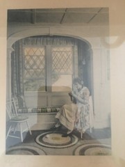 Tinted Photograph by Villar Titled «Knitting» Signed, Frame & Matted