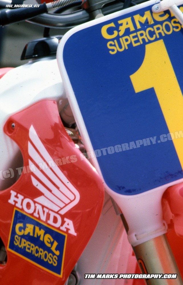 Jeff Staton #1 Honda 1993 Rose Bowl Supercross 12 x 18 Art Photo Motocross