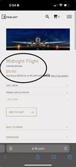 Peter Lik Midnight Flight – 150cm with Rare Aluminum Scoop Frame
