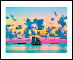 Key West Sunset 11×14″ Matted Art Photo Photograph Sailing Colorful Boat Artwork