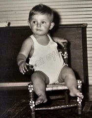 Adorable Baby Sitting on Rocking Chair DIGITAL DOWNLOAD Print at Home 1920s