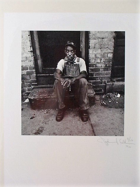 Stephen Feldman Signed limited edition photograph of Man seated on stair ca.1970