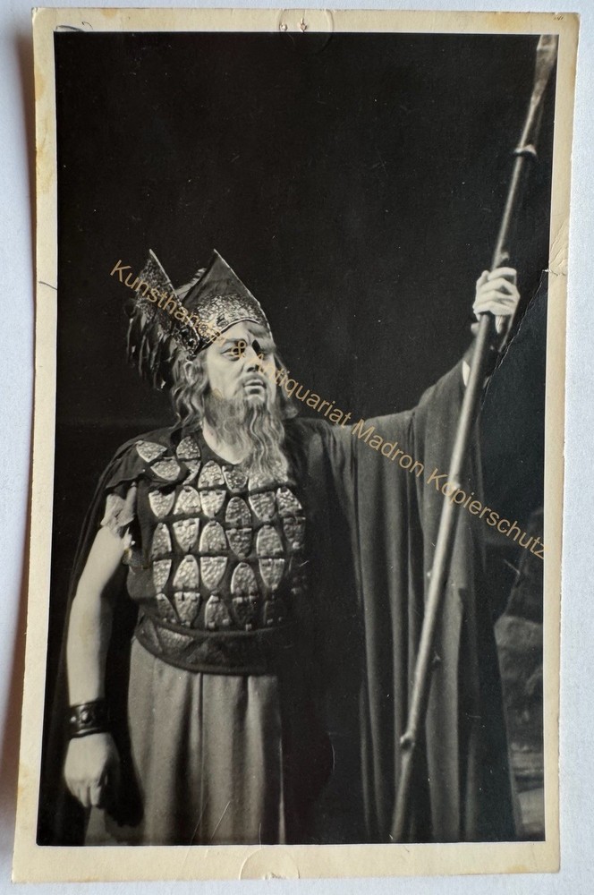 orig. Photo postcard actor opera Wotan 1944 signed Richard Wagner