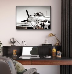 WWII Aircraft Photography, Wall Art on Canvas, P-47D Thunderbolt, 20″x30″ Framed