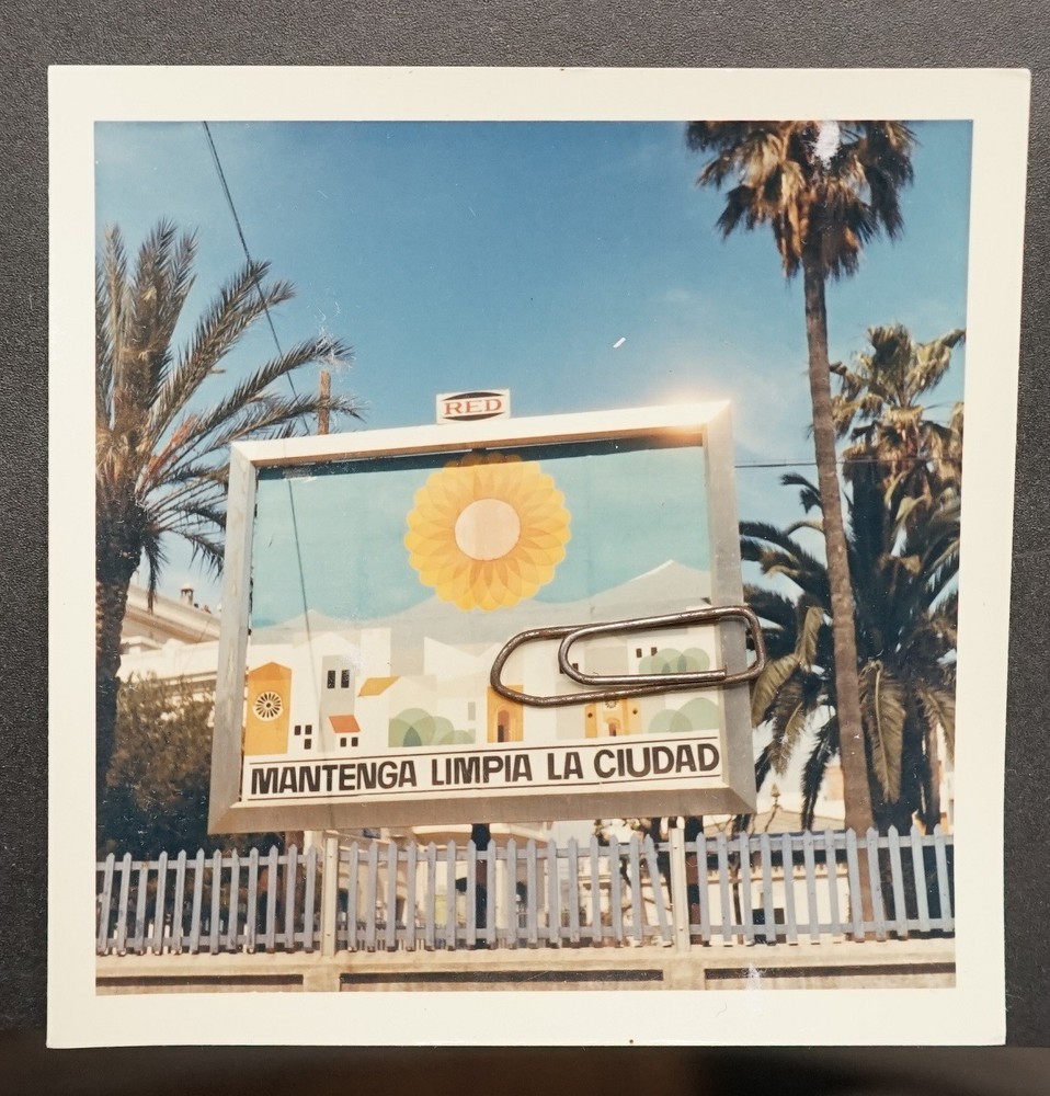 Photo View 1966 Spain Advertising Advertising Street Sign Vintage Color Picture Kodak