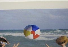Signed David Parise photograph vintage Barbie beach ball ocean 13×19” 2013