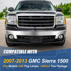 Front Bumper Compatible with 2007-2013 GMC Sierra 1500, Bumper Impact Face Bar w