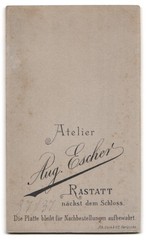 Photograph Aug. Escher, Rastatt, soldier in uniform with moustache