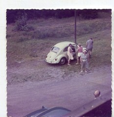 7 Vintage Photos Beetle Cars Circa 1950, 1960, 7x7cm