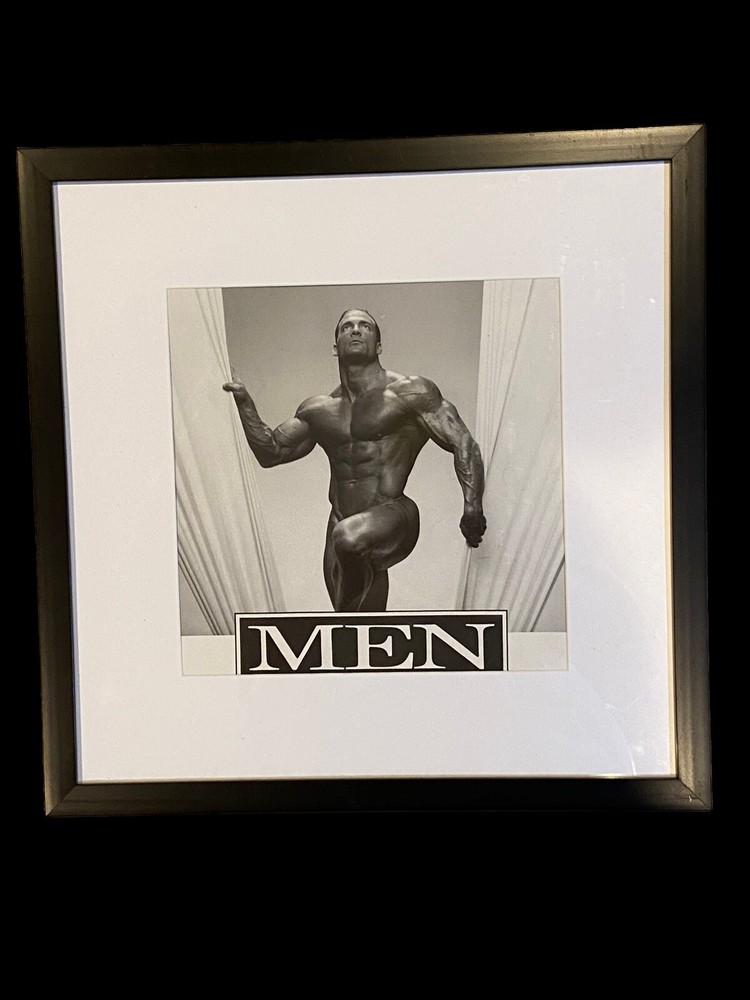 Rare Jim French framed sexy male physique gay interest 90s 12×12