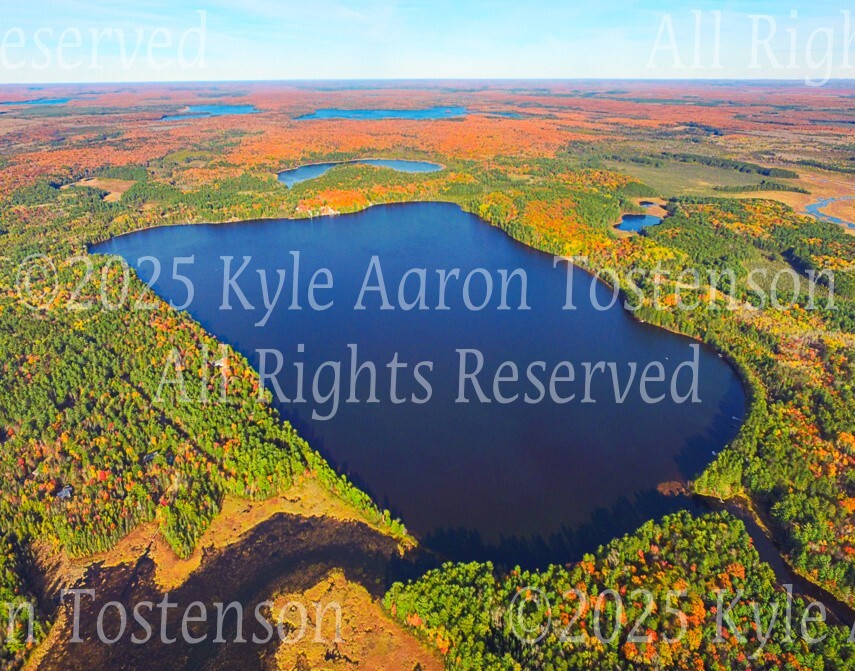 Sevenmile Lake, Three Lakes, Wisc. Oneida/Forest Co Aerial Photo. Frame Optional