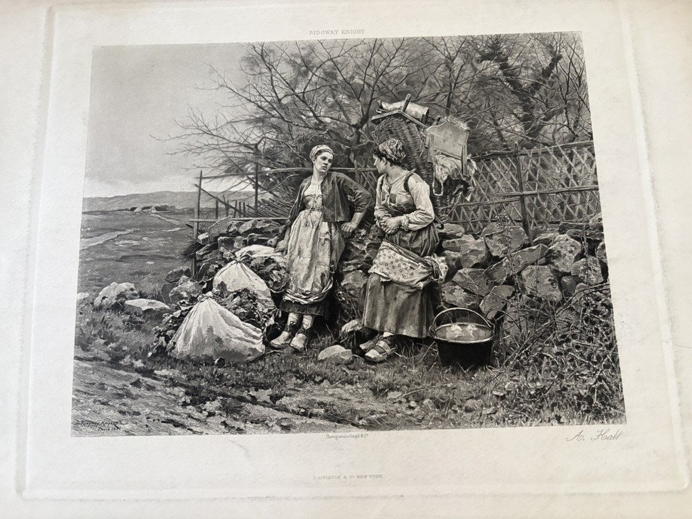 Photogravure , 1890, lot of 7. Smille , F.C Jones,Ridgeway Knight and more