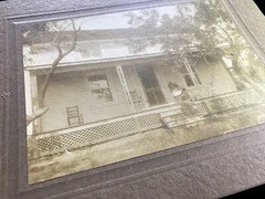 Small Antique Sepia Homestead Matte Photograph on Matted Paper~8.5”x6”~Brown
