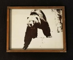 «Grizzled» Treated Photograph on Cardboard in Wooden Frame: from 1981