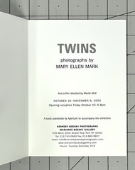 Mary Ellen Mark (1940-2015) Art Announcement Card 2003 – Twins