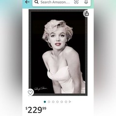 Marilyn Monroe Red Lips by Milton Greene on wood 19 x 15 EUC black & white w red
