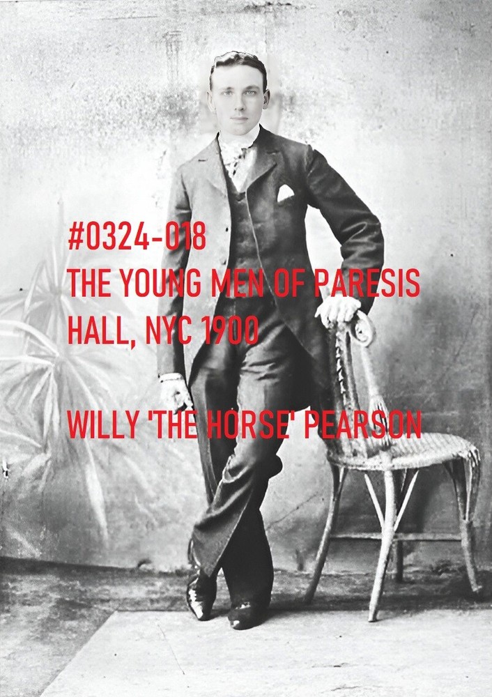 VINTAGE MALE PORTRAIT #0324-018 -paresis hall man, nyc 1899 -free shipping usa
