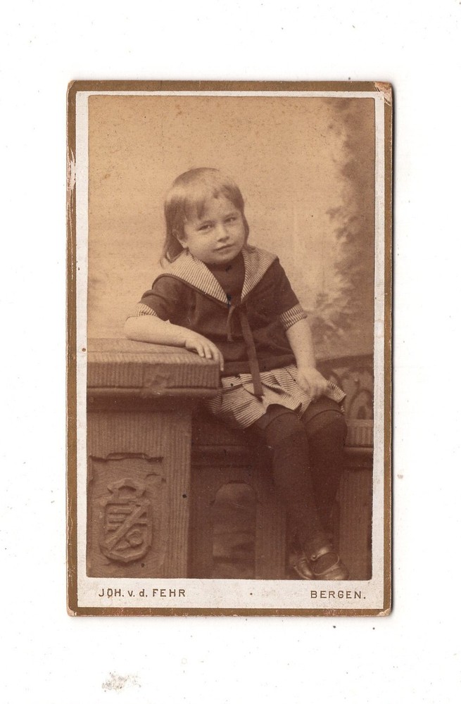 CDV Photo Cute Little Boy – Bergen / Norway 1880s