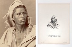 Rare albumen portrait by Jean Geiser: handsome young man, Kabyle c. 1880