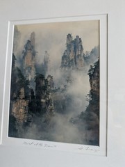 Guo Ji Liang Signed Framed Photograph Diptych Mt Tianzi SanQing 18×26