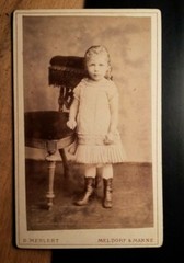 Standing Little Girl Chair circa 1880s CDV Detlef Mehlert Meldorf & Marne