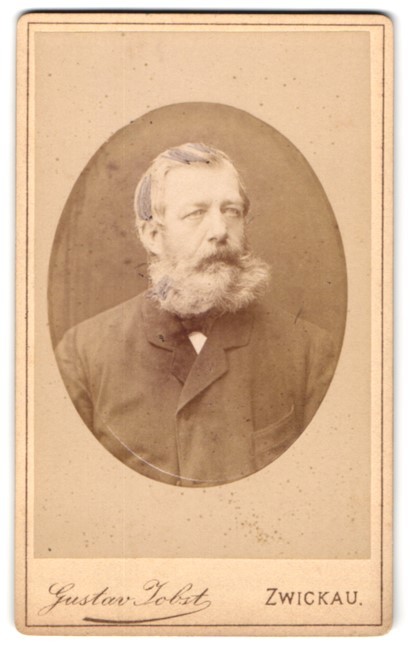 Photograph Gustav Jobst, Zwickau, auss. Schneebergerstr. 20, older gentleman in sc