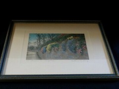 Wallace Nutting A Garden Running Over Signed Original Matt and Frame