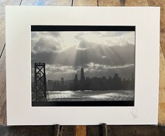The Bay Bridge and The City During a Storm, Matted Fine Art Photographic Print