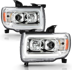 – for 2015-2022 GMC Canyon Chrome Housing LED Tube Upgrade Projector Headlights