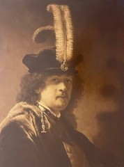 Large Photo Rembrandt Self Portrait By Austrian Franz Hanfstaengl