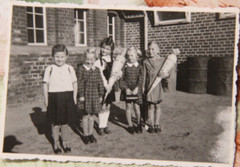Photo 1951 Enrolment Sugar Chain Girl Girl Boy Boy Vintage I10
