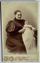 orig. CDV photo photograph fashion people around 1895 Duisburg mother child